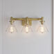 Barlon 3 Light 25.5 inch Vintage Brass Vanity Light Wall Light